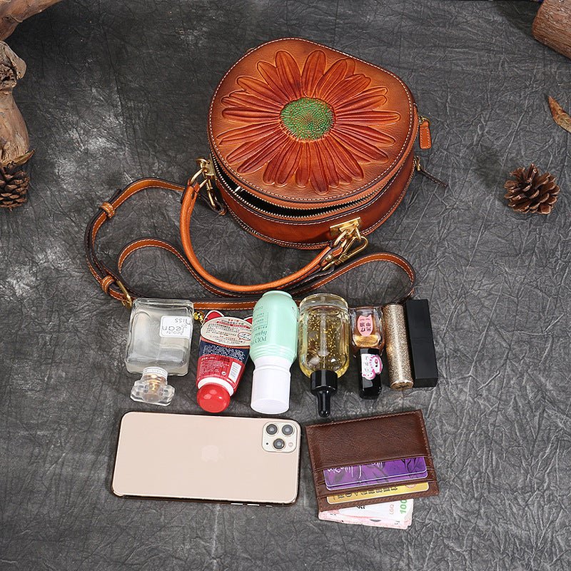 Genuine Leather women Vintage style Cowhide Shoulder Bag Crossbody Bag